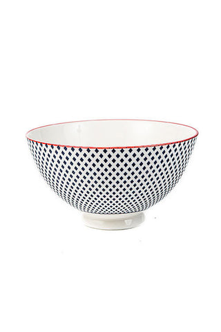 Blue + White Porcelain Dot Bowl