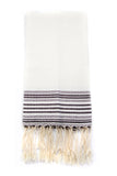 White + Black Striped Fouta Guest Towel